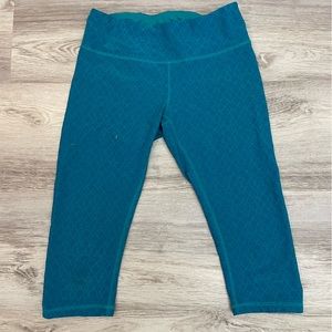 Prana Green & Blue Print Capri Leggings Size Small
